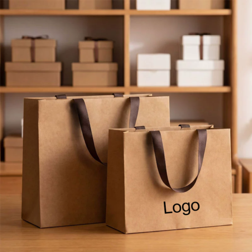 Custom Kraft Paper Gift Bags with Logo | Wholesale Luxury Paper Shopping Bags