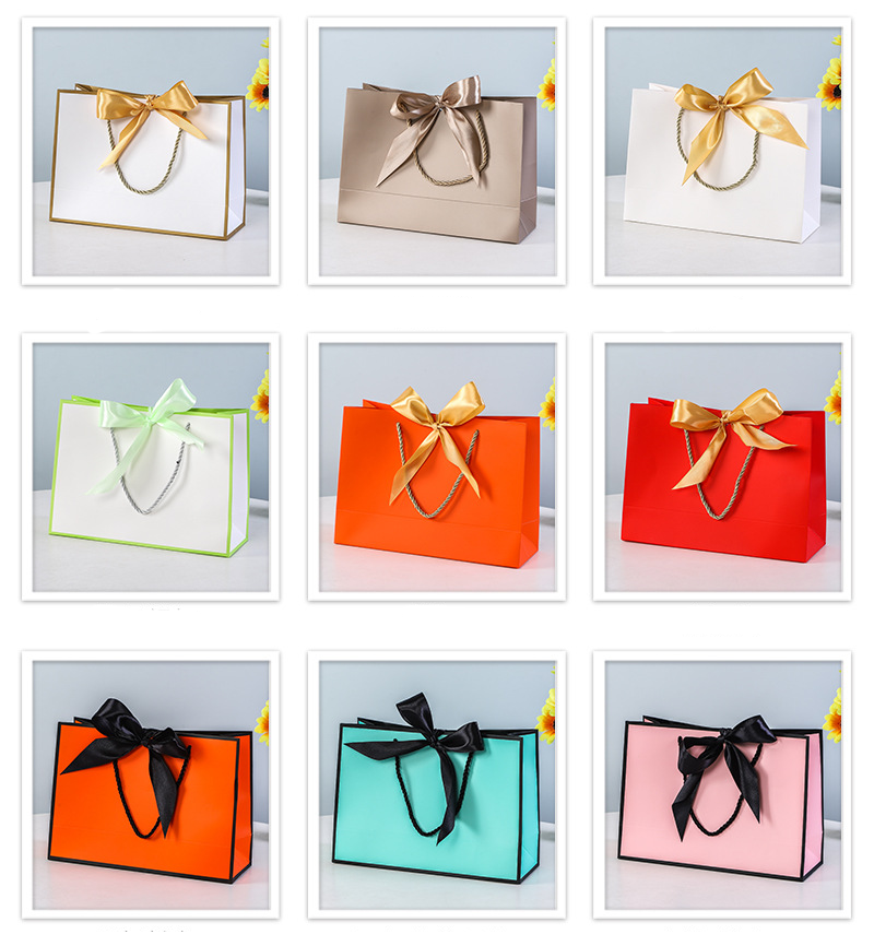 Custom Ribbon Gift Paper Bags | Luxury Printed Shopping Bags Manufacturer