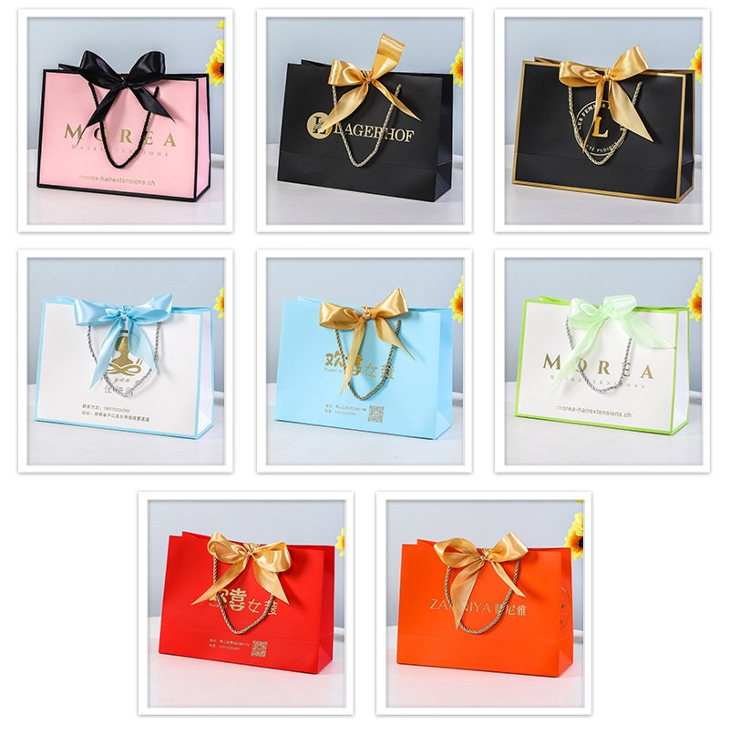 Custom Ribbon Gift Paper Bags | Luxury Printed Shopping Bags Manufacturer