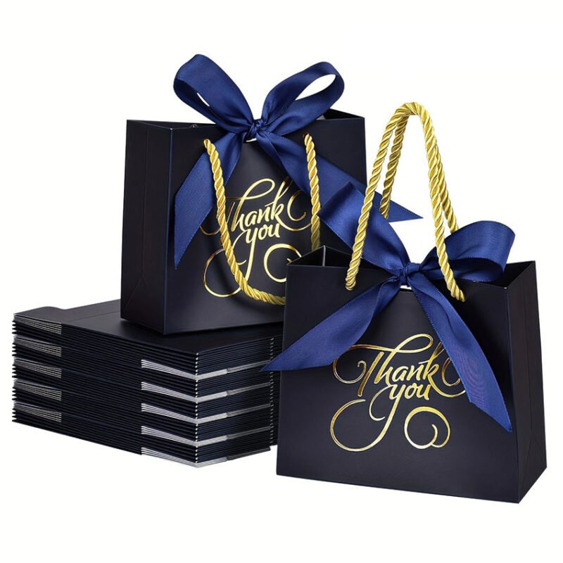 Custom Ribbon Gift Paper Bags | Luxury Printed Shopping Bags Manufacturer