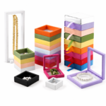 Custom Clear PE Membrane Jewelry Display Box | Floating Frame Display Case